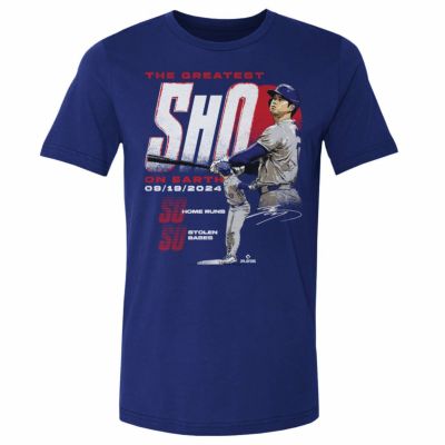 MLB 大谷翔平 ドジャース Tシャツ 【New Model】 50/50達成記念 Club WHT T-Shirt 500Level ロイヤルブルー【2411FSPR】