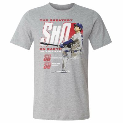 MLB 大谷翔平 ドジャース Tシャツ 【New Model】 50/50達成記念 Club WHT T-Shirt 500Level ヘザーグレー