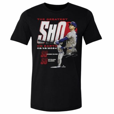 MLB 大谷翔平 ドジャース Tシャツ 【New Model】 50/50達成記念 Club WHT T-Shirt 500Level ブラック【2411FSPR】