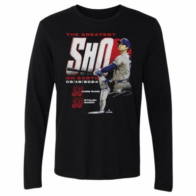 MLB 大谷翔平 ドジャース Tシャツ 【New Model】 50/50達成記念 Club ロンT ロングスリーブ 500Level ブラック