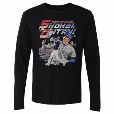 MLB 大谷翔平 ドジャース Tシャツ 【New Model】 50/50達成記念 Club Vintage ロンT ロングスリーブ 500Level ブラック