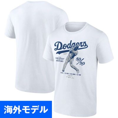 MLB 大谷翔平 ドジャース Tシャツ 【海外限定版】50/50達成記念 The Gratest History Game Tee イラスト Fanatics Branded ホワイト