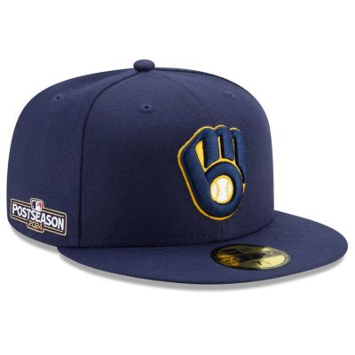 MLB ブリュワーズ キャップ 2024 MLB ポストシーズン進出記念 Side Patch 59FIFTY Fitted Hat ニューエラ/New Era ネイビー