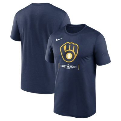 MLB ブリュワーズ Tシャツ 2024 MLB ポストシーズン進出記念 Authentic Collection Legend T-Shirt ナイキ/Nike ネイビー