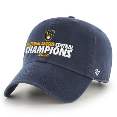 MLB ブリュワーズ キャップ 2024 NL Central ディビジョン優勝記念 Clean Up Adjustable Hat 47Brand ネイビー