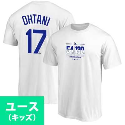 MLB 大谷翔平 ドジャース Tシャツ ユース キッズ ナショナルリーグ ホームラン王＆打点王獲得記念 ネーム＆ナンバー Fanatics JP