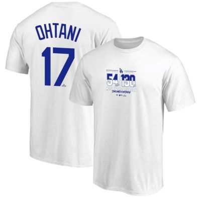 MLB 大谷翔平 ドジャース Tシャツ ナショナルリーグ ホームラン王＆打点王獲得記念 ネーム＆ナンバー Fanatics JP ホワイト