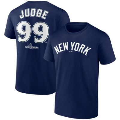 MLB アーロン・ジャッジ ヤンキース Tシャツ 2024 ワールドシリーズ進出記念 Push Limits ネーム＆ナンバー Fanatics  ネイビー