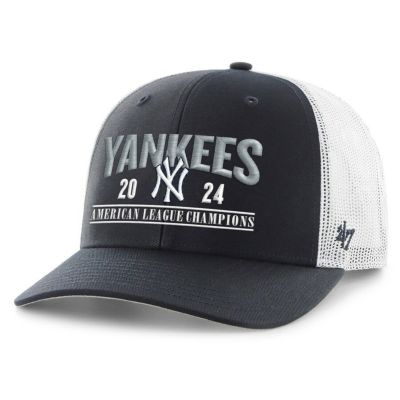 MLB ヤンキース キャップ 2024 アメリカンリーグ優勝記念 Trucker Adjustable Hat 47Brand ネイビー