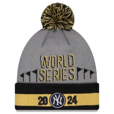 MLB ヤンキース ニットキャップ 2024 アメリカンリーグ優勝記念 ロッカールーム Cuffed Knit Hat with Pom  ニューエラ/New Era グレー | セレクション | MLB NBA NFL プロ野球グッズ専門店 公式オンラインストア