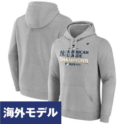 MLB ヤンキース パーカー 【海外版】2024 アメリカンリーグ優勝記念 ロッカールーム プルオーバー Fanatics  Steel Heather