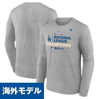 MLB ドジャース Tシャツ 2024 ナショナルリーグ優勝記念 ロッカールーム Long Sleeve T-Shirt Fanatics ヘザーグレー【2411FSPR】