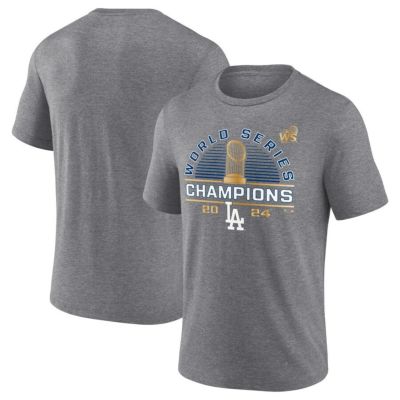 MLB ドジャース Tシャツ 【海外版】ワールドシリーズ2024優勝記念 Tri-Blend T-Shirt Fanatics ヘザーグレー