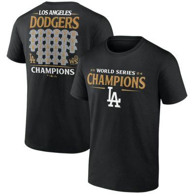 MLB ドジャース Tシャツ 【海外版】ワールドシリーズ2024優勝記念 Jersey Roster T-Shirt Fanatics ブラック【2411FSPR】