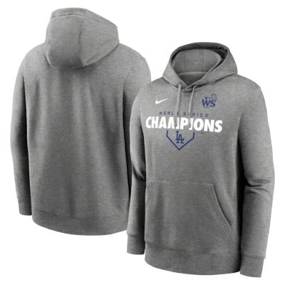 MLB ドジャース パーカー 【海外版】ワールドシリーズ2024優勝記念 Home Plate Lockup Club Pullover ナイキ/Nike ヘザーチャコール