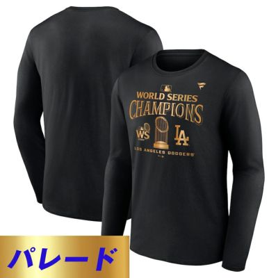 MLB ドジャース Tシャツ 【海外版】ワールドシリーズ2024優勝記念 パレード Long Sleeve T-Shirt Fanatics ブラック【2411FSPR】