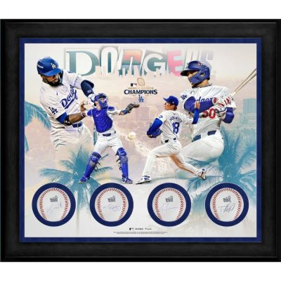 MLB 山本由伸 ドジャース フォトフレーム 【海外版】直筆サイン ワールドシリーズ2024優勝記念 4Baseball Shadowbox Fanatics Authentic