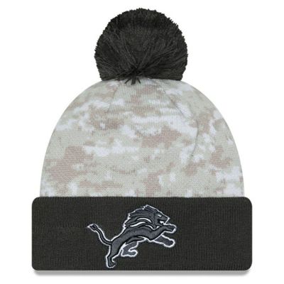 NFL ライオンズ ニットキャップ サルートトゥサービス2024 Cuffed Knit Hat with Pom ニューエラ/New Era ホワイト グラファイト