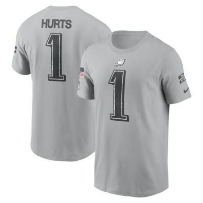 NFL ジェイレン・ハーツ イーグルス Tシャツ サルートトゥサービス2024 ネーム＆ナンバー T-Shirt ナイキ/Nike グレー