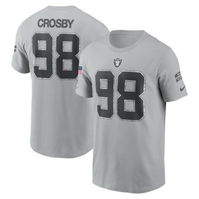 NFL マックス・クロスビー レイダース Tシャツ サルートトゥサービス2024 ネーム＆ナンバー T-Shirt ナイキ/Nike グレー