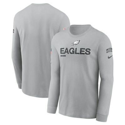 NFL イーグルス Tシャツ サルートトゥサービス2024 ロングスリーブ T-Shirt ナイキ/Nike グレー