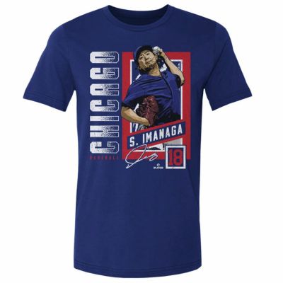 MLB 今永昇太 カブス Tシャツ Chicago C Card WHT 500Level ロイヤルブルー