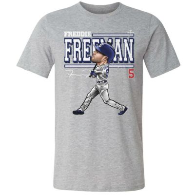 MLB フレディ・フリーマン ドジャース Tシャツ Los Angeles D Cartoon WHT 500Level ヘザーグレー【2411FSPR】