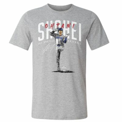 MLB 大谷翔平 ドジャース Tシャツ Los Angeles D Base Pose WHT 500Level ヘザーグレー