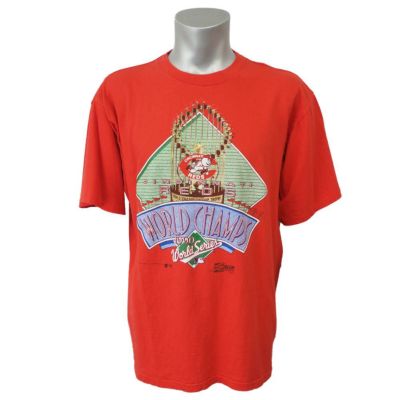 秋山翔吾 選手所属 MLB シンシナティ・レッズ 1990 ワールドシリーズ チャンピオンズ Tシャツ Slam レッド レアアイテム【OCSL】