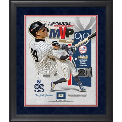MLB アーロン・ジャッジ ヤンキース フォトフレーム 2024 ア・リーグMVP受賞記念 2024シーズン 実使用ボールピース Fanatics Authentic