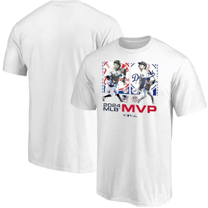 MLB 大谷翔平＆アーロン・ジャッジ ドジャース Tシャツ 2024シーズン MVP 獲得記念 コラボ Tシャツ Fanatics ホワイト |  セレクション | MLB NBA NFL プロ野球グッズ専門店 公式オンラインストア