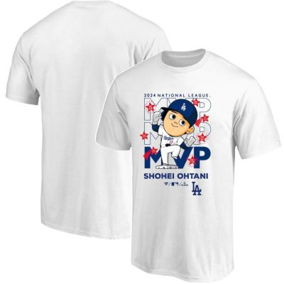MLB 大谷翔平 ドジャース Tシャツ 2024 ナショナルリーグ MVP 獲得記念 イラスト Tシャツ Fanatics ホワイト