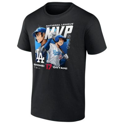 MLB 大谷翔平 ドジャース Tシャツ 2024 2024 ナ・リーグMVP受賞記念 Anime T-Shirt Fanatics ブラック