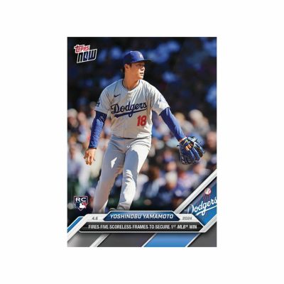MLB 山本由伸 ドジャース トレーディングカード 2024 Topps Now #42 Fires Five Scoreless To Secure 1st MLB Win Topps