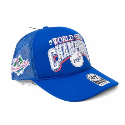 MLB ドジャース キャップ 【海外版】ワールドシリーズ1988 優勝パッチ トラッカー メッシュ 47Brand ロイヤル
