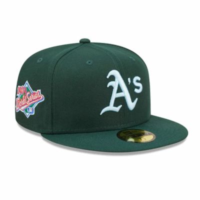 MLB アスレチックス キャップ 【海外版】WS1989 サイドパッチ Cloud Under 59FIFTY Fitted Hat ニューエラ/New Era グリーン ブルー