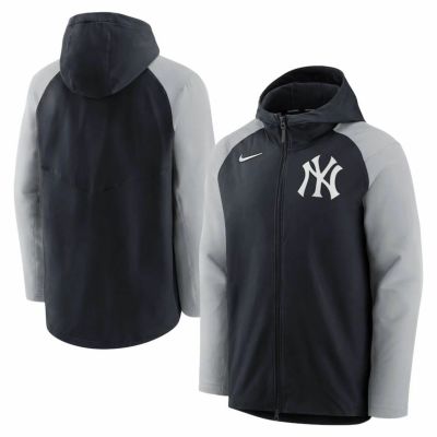 MLB ヤンキース パーカー オーセンティックコレクション AC Raglan フルジップ フーディー ナイキ/Nike ネイビー グレー