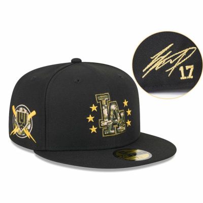 MLB 大谷翔平 ドジャース キャップ 【海外カスタム】サイン刺繍 2024 アームドフォースデー 59FIFTY  ニューエラ/New Era ブラック