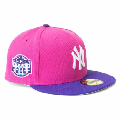 MLB ヤンキース キャップ 【NY買付】ヤンキースタジアム 1923-2008 Side Patch Fitted Cap ニューエラ/New Era ピンク / パープル