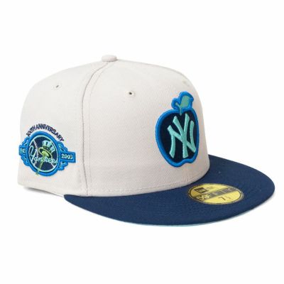 MLB ヤンキース キャップ 【NY買付】100周年記念 Side Patch Fitted Cap (Big Apple) ニューエラ/New Era アイボリー / ネイビー