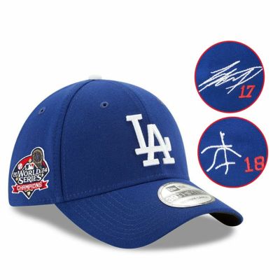 MLB 大谷翔平 山本由伸 ドジャース キャップ 【海外カスタム】ワールドシリーズ2024優勝記念 サイン刺繍 39THIRTY ニューエラ/New Era