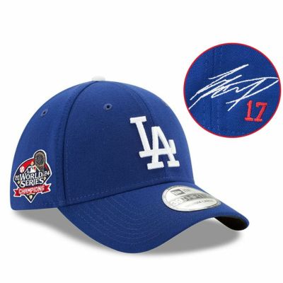 MLB 大谷翔平 ドジャース キャップ 【海外カスタム】ワールドシリーズ2024優勝記念 サイン刺繍 39THIRTY ニューエラ/New Era ロイヤル