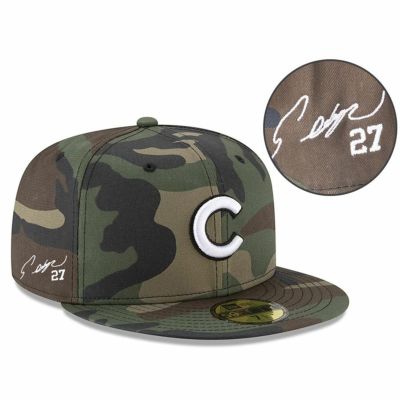 MLB 鈴木誠也 カブス キャップ 【海外カスタム】サイン刺繍 59FIFTY ニューエラ/New Era ウッドランドカモ
