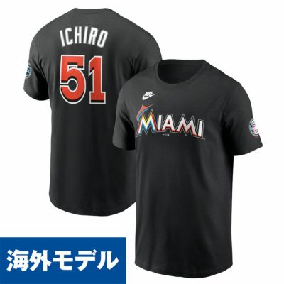 MLB イチロー マーリンズ Tシャツ 2025 アメリカ野球 殿堂入り Hall of Fame ネーム＆ナンバー ナイキ/Nike ブラック