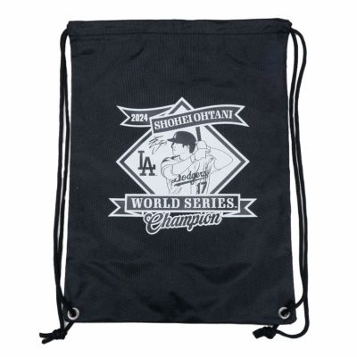MLB 大谷翔平 ドジャース ナップサック 2024 ワールドシリーズ優勝記念 Drawstring バックパック バッグ FOCO ブラック