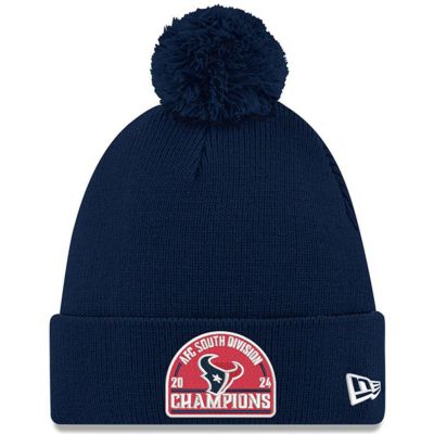 NFL テキサンズ ニットキャップ 2024 AFC 南地区 ディビジョン優勝記念 Cuffed Knit Hat with Pom ニューエラ/New Era ネイビー