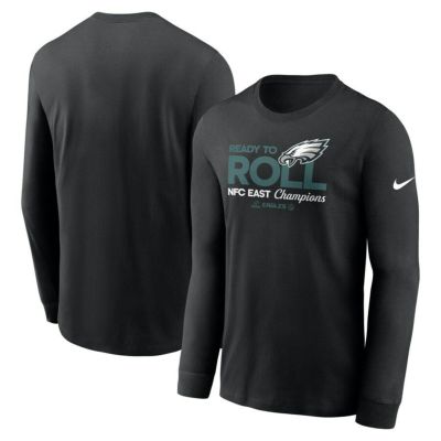 NFL イーグルス Tシャツ 2024 NFC 東地区 ディビジョン優勝記念 ロッカールーム Trophy Collection ロング ナイキ/Nike ブラック