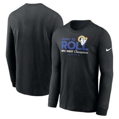 NFL ラムズ Tシャツ 2024NFC  西地区 ディビジョン優勝記念 ロッカールーム Trophy Collection ロング ナイキ/Nike ブラック