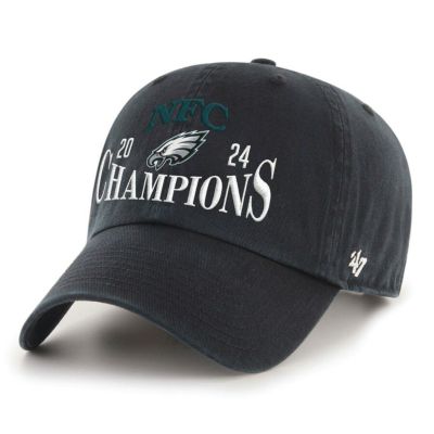 NFL イーグルス キャップ 2024 NFC 優勝記念 Cleanup Adjustable Hat 47Brand ブラック