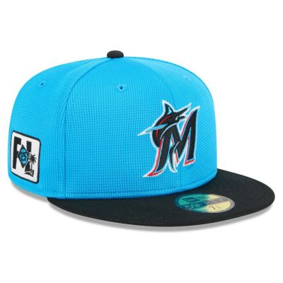 MLB マーリンズ キャップ 【海外版】2025 スプリングトレーニング 59FIFTY Fitted ニューエラ/New Era ブルー ブラック